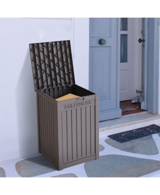 31 Gallon Resin Outdoor Patio Storage Deck Garden Storage Box with Side Handles