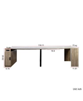 Extendable Dining Table with Outlet & Storage