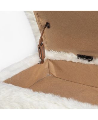 Huggy Luxury Plush Faux Fur Upholstered Storage Bench