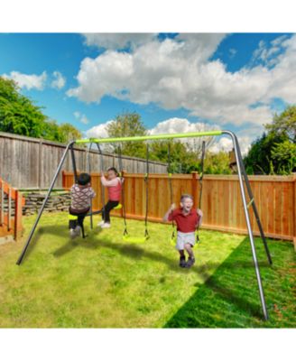 4-Child Metal Swingset Face-to-Face Swing & 2 Swing Seats
