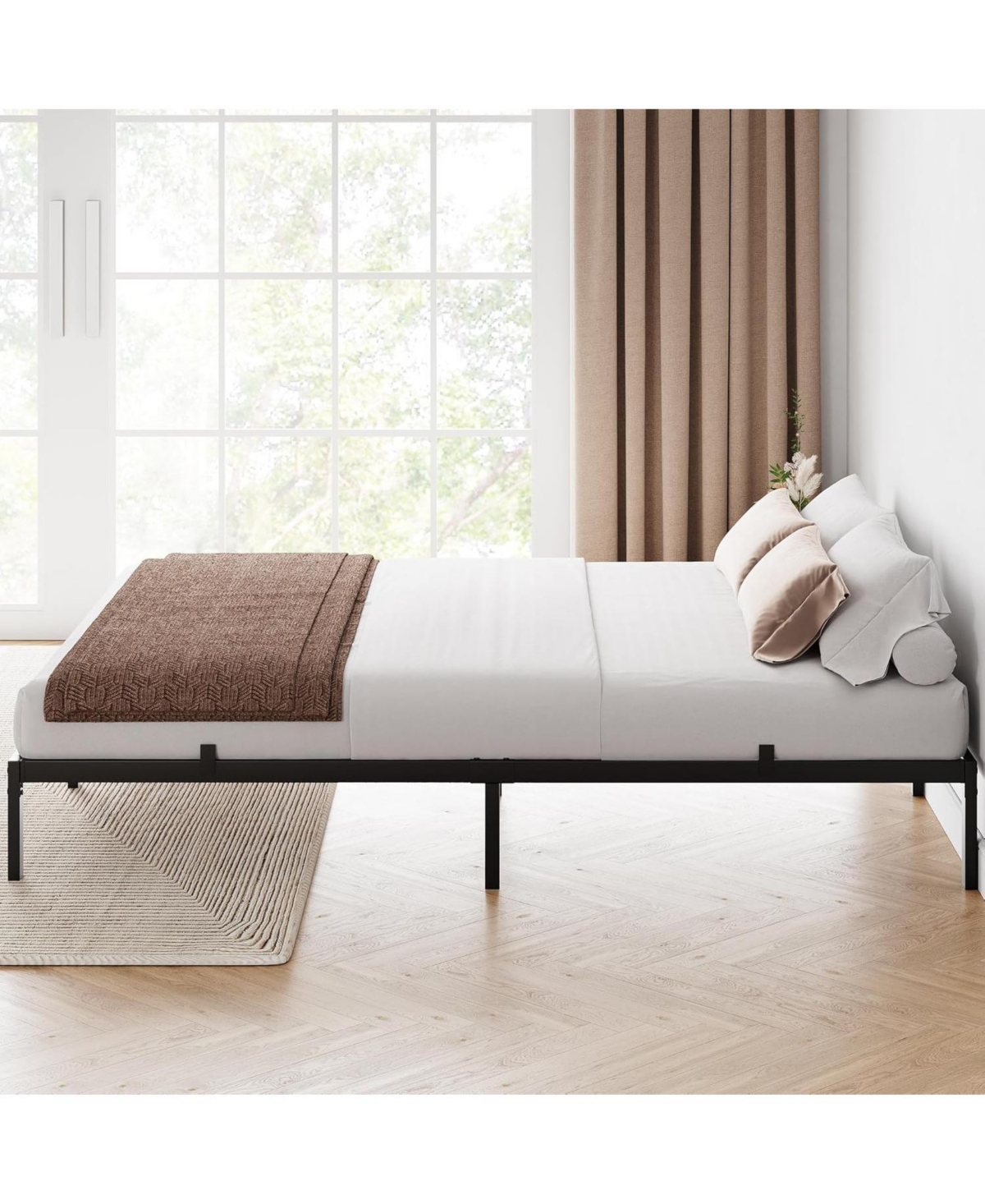 Gaomon Queen Metal Bed Frame – 8" Heavy Duty, Noise-Free, Sturdy Slats, Underbed Storage, Easy Assembly, No Box Spring Needed
