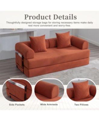 Foldable & Compressible Sofa with Metal Frame for Small Spaces