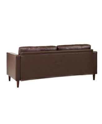 Streamdale Mirod Mid-Century Modern PU Leather 3-Seat Sofa with Solid Wood Legs