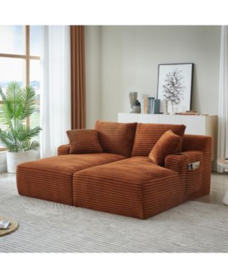 Compressible Double Chaise Lounge Sleeper Loveseat