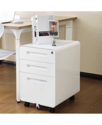 3-Drawer Mobile File Cabinet with Lock, Under Desk Metal Filing Cabinet for Home Office