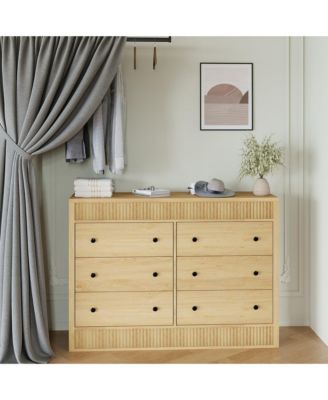 6-Drawer Dresser for Bedroom, 47" Wide Wooden Chest of Drawers