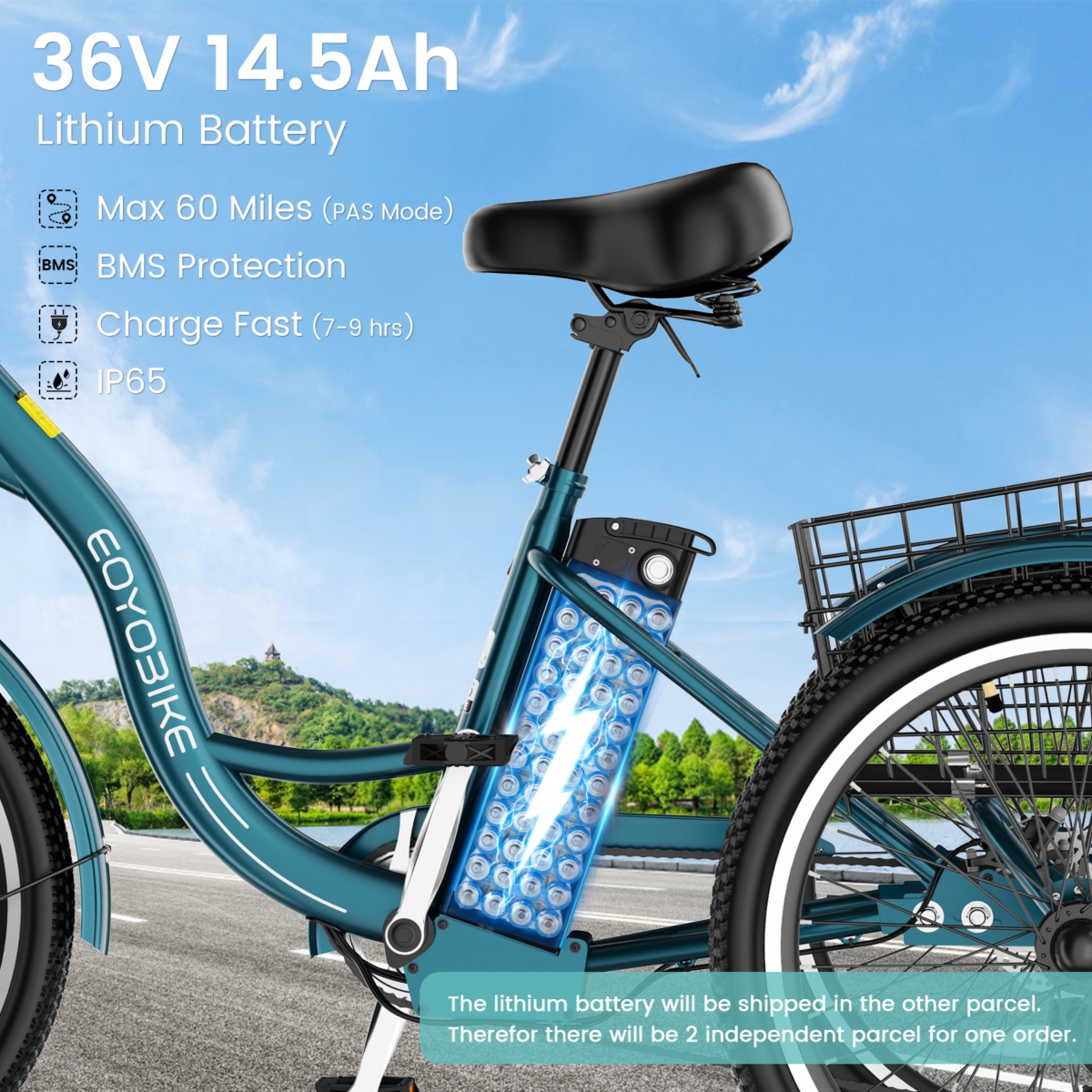 Mooncool 350W Electric Tricycle for Adults