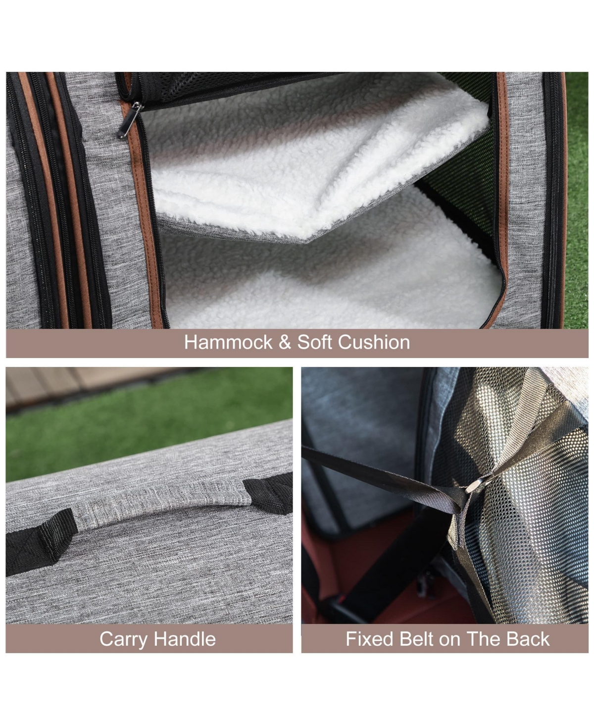 Zeus & Ruta Travel Cat Crate Portable Soft-Sided Cat Carrier Bag