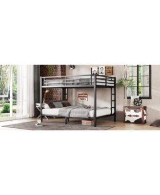 Metal Queen/Queen Bunk Bed - Space-Saving, Noise-Reduced