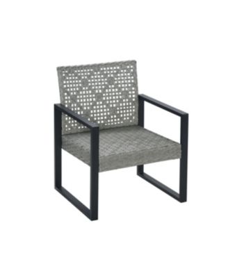  4-Piece Gray Acacia Wood Patio Furniture Set with Cushions