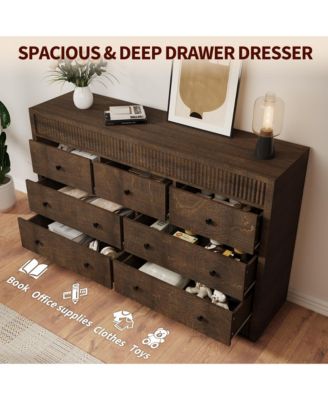 7-Drawer Dresser for Bedroom, 54" Wide Wooden Chest of Drawers