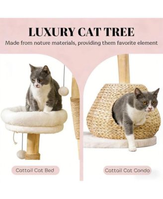 Cat Tree Cat Tree for Indoor Cats with Wooden Cat Scratching Posts
