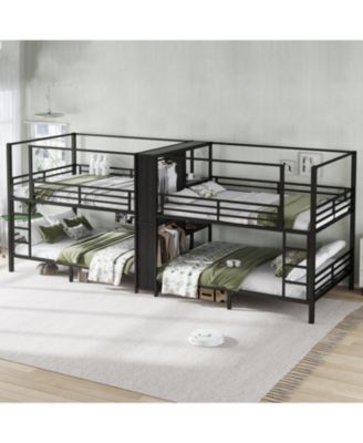 Queen Quad Bunk Bed w/ Storage & Wardrobe