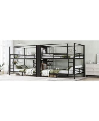 Queen Quad Bunk Bed w/ Storage & Wardrobe