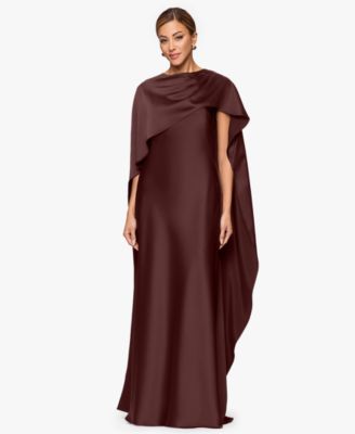 Women's Long Satin Boat Neck Dress