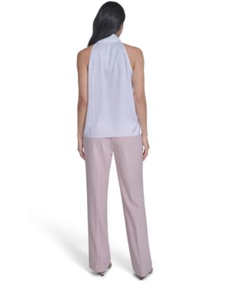 Women's Sleeveless Tie Neck Blouse