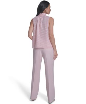 Women's Novelty Mock Neck Sleeveless Top