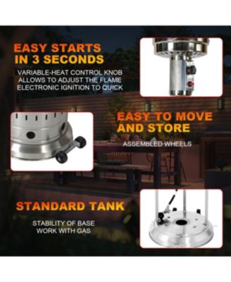 Streamdale Outdoor 48, 000 BTU Propane Patio Heater with Wheels & Cover