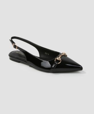 Women's Rio Patent Slingback Flats with Gold-Tone Bit