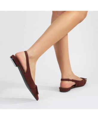 Women's Rossana Slingback Flats with Ornamental Buckle