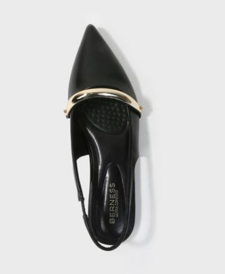 Women's Reina Slingback Flats with Gold-Tone Bar Detail