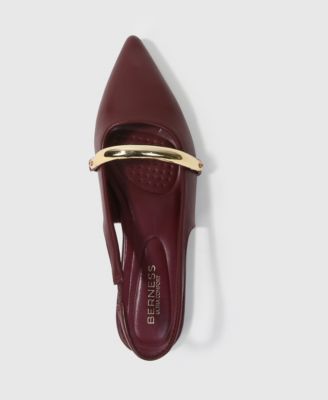 Women's Reina Slingback Flats with Gold-Tone Bar Detail