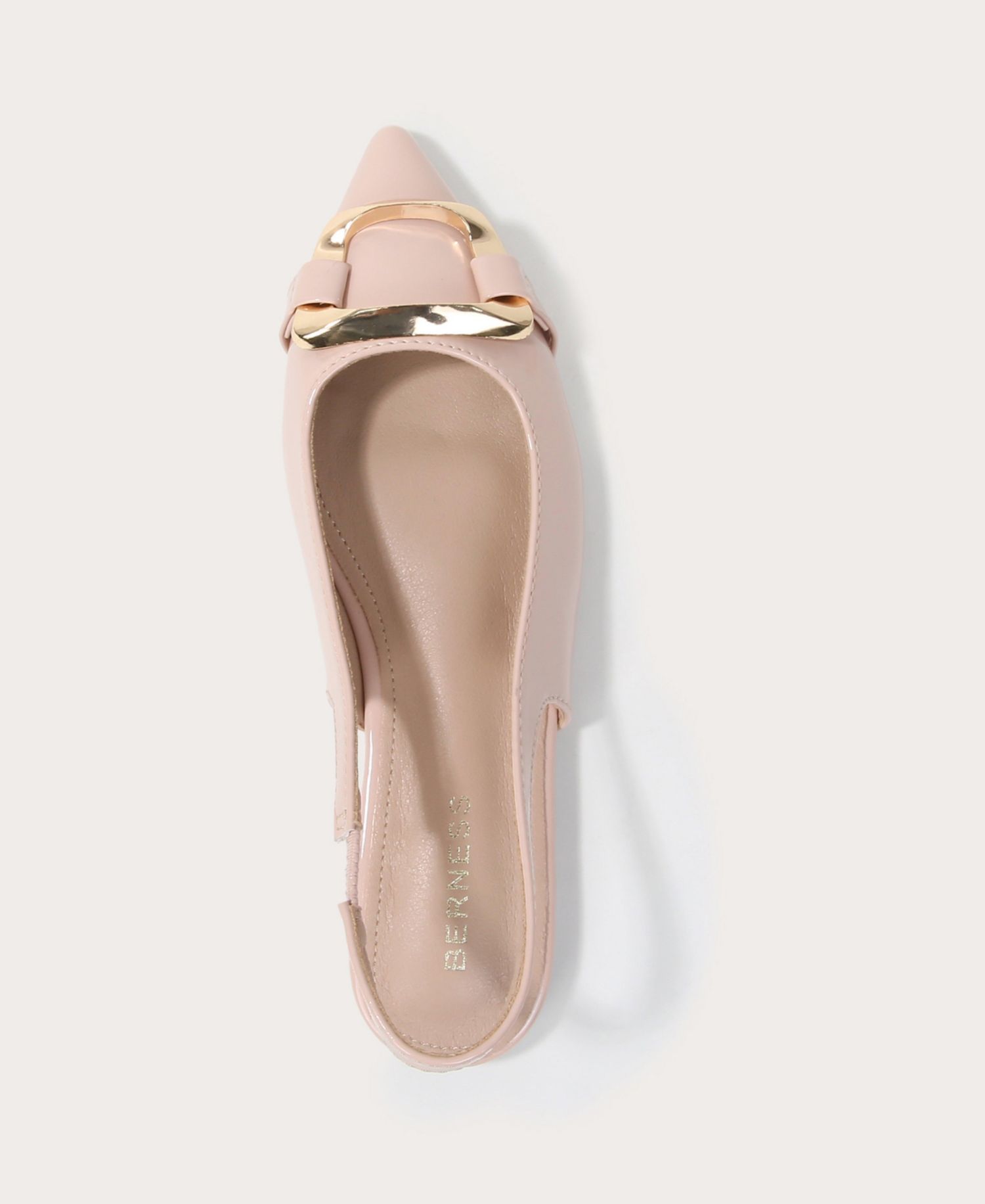 Women's Caeli Slingback Flats with Gold Tone Buckle