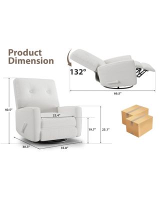 Recliner Chair, 360° Swivel Rocking Glider Chair for Adults with Adjustable Backrest & Footrest