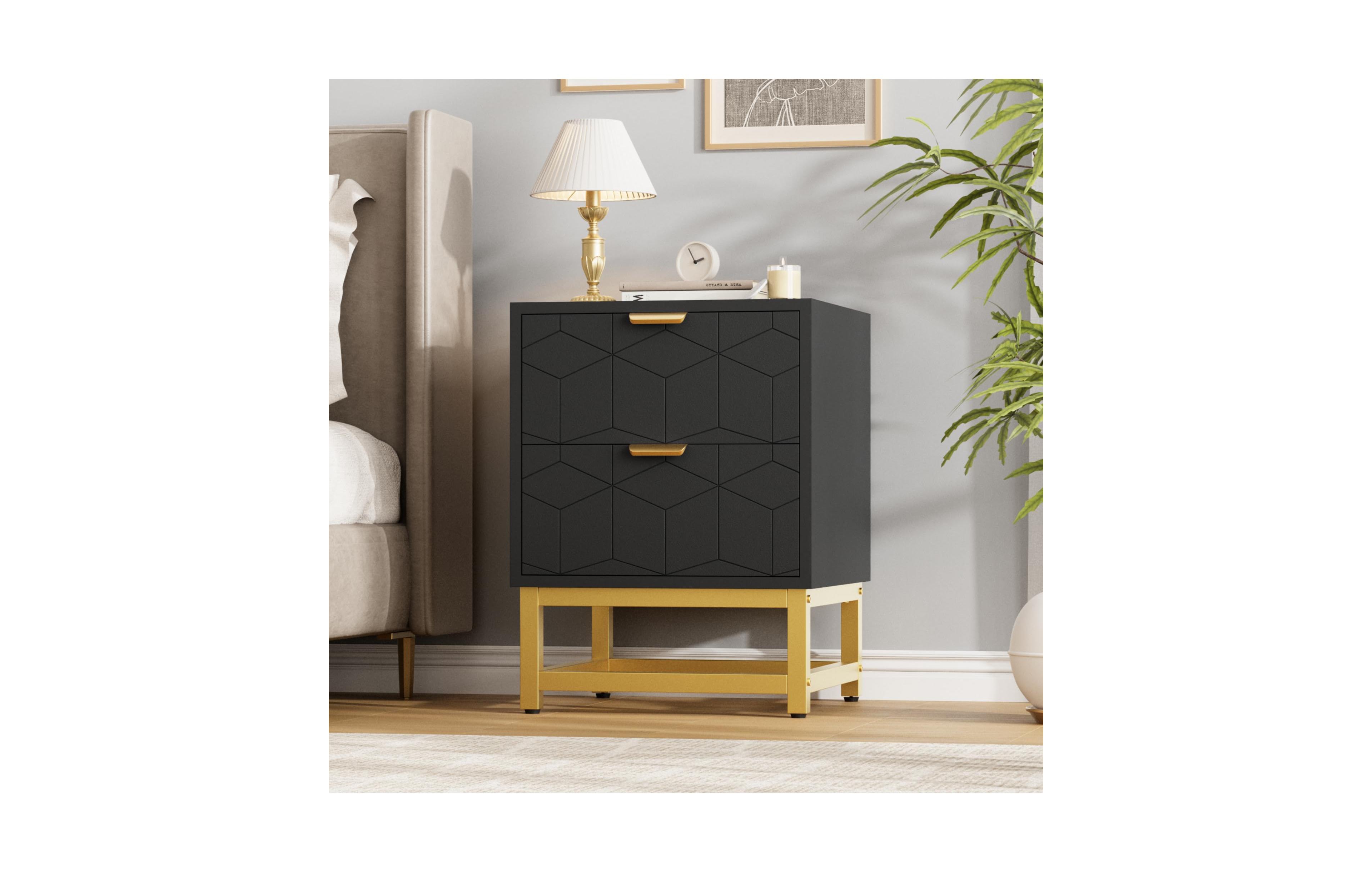gaomon 2 Drawer Dresser Small Chest, Modern Nightstand End Table with Drawer for Bedroom, Living Room, Hallway, Entryway
