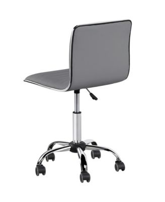 PU Leather Low Back Swivel Armless Office Chair