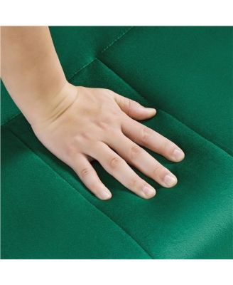 56.5″ W Upholstered Sofa Couch with Gold-tone Metal Arms and Legs