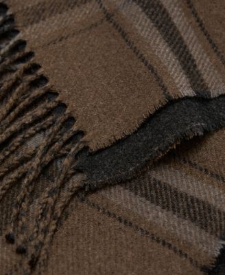 Men's Check Fringed Scarf