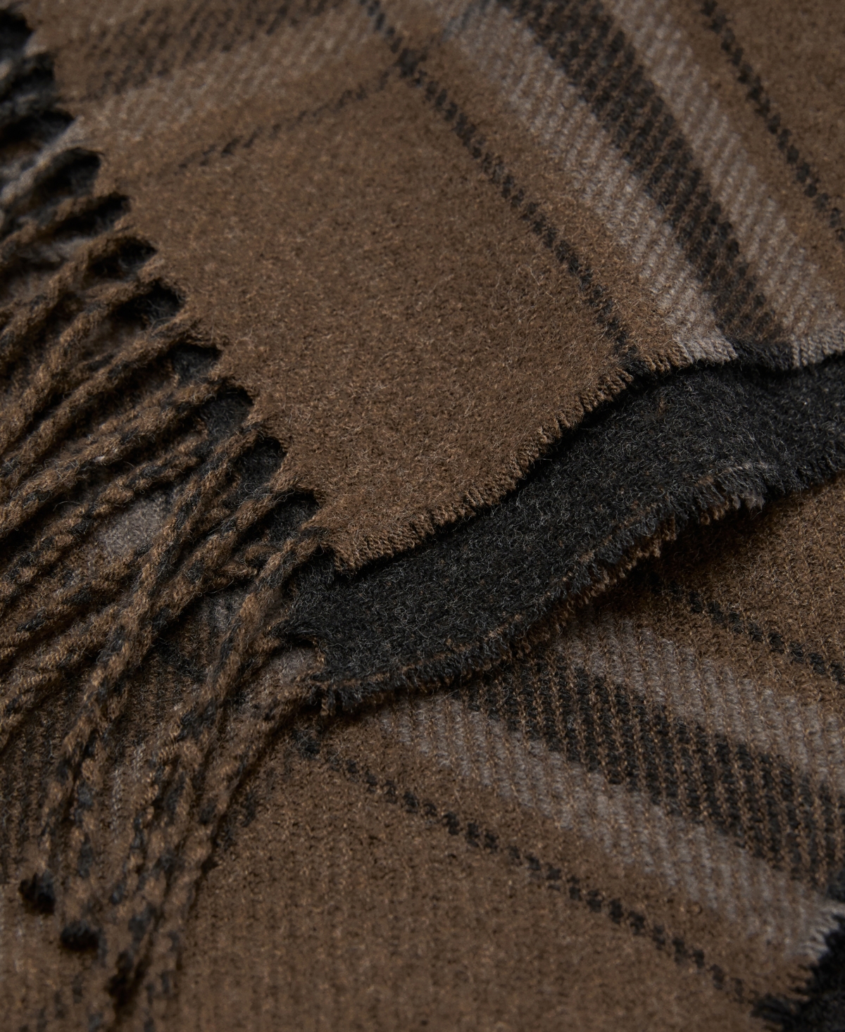 Mango Men's Check Fringed Scarf