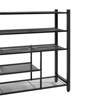 Modern Industrial Free-Standing 6-Layer Shoe Rack with Drawer
