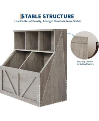 Kids Toy Storage Organizer with Bookshelf, Toy Storage Cabinet