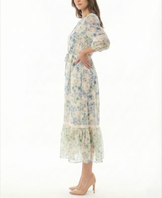 Petite Chiffon Button-Front Midi Dress