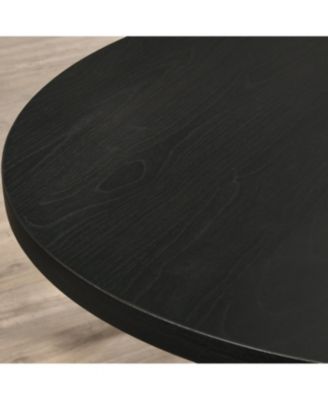 Banff 5-piece Dining Set, Cross-Buck Round Table with 4 Tufted Chairs, Gray