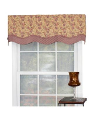 Lavender Days Trimmed Glory 100% Cotton with Fully Lined 3" Rod Pocket Valnance for Windows 50" x 16" Lavender