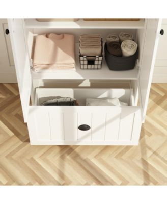27.6'' W x 70.9'' H White Freestanding Utility Storage Cabinet, Pantry
