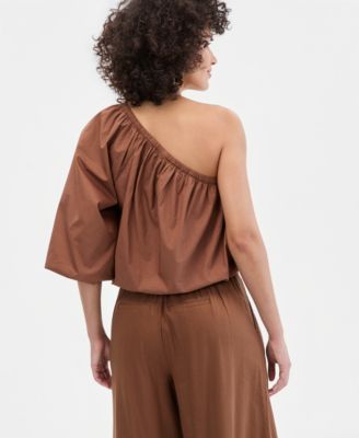 Women's One-Shoulder Bubble-Hem Top