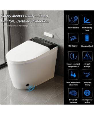 Smart Toilet With Instant pulse flushing | Antibacterial seat ring | Wireless remote control | Vortex flushing | Whole body waterproof