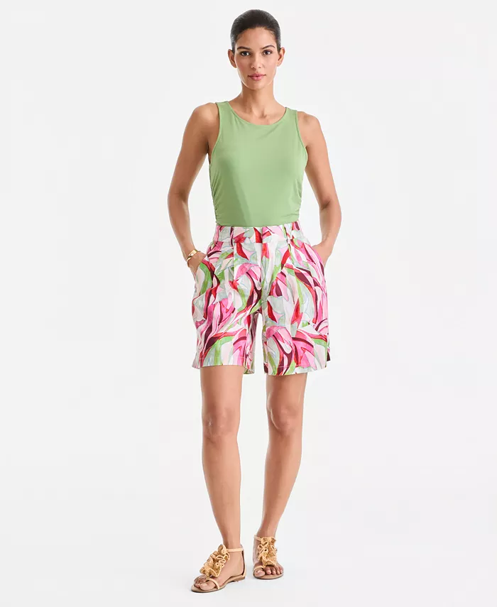 Women's High-Rise Linen Bermuda Shorts - thumbnail 7