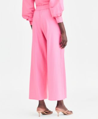 Women's Linen-Blend Wide-Leg Pull-On Pants