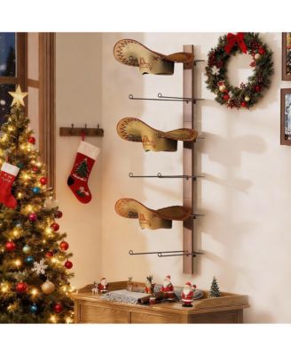 Wooden + Metal Cowboy Hat Rack - DIY Wall Mount for 6 Hats