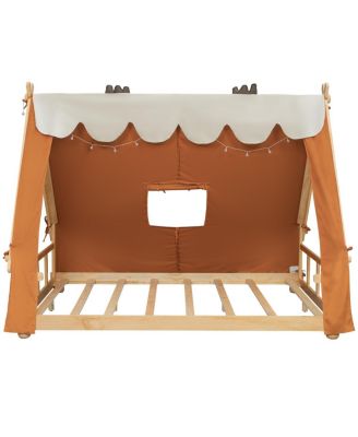 Full Size House Bed with Tent and Light