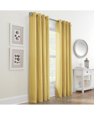 Harmony Light Filtering Crinkled Texture on Supple Drapeable Flowing Fabric Grommet Curtain Panel 52" x 63" Yellow