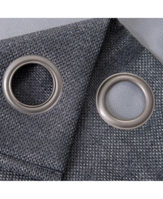 Oliva Gray Lucas Jacquard Blackout Grommet Panel - 52x84" Charcoal