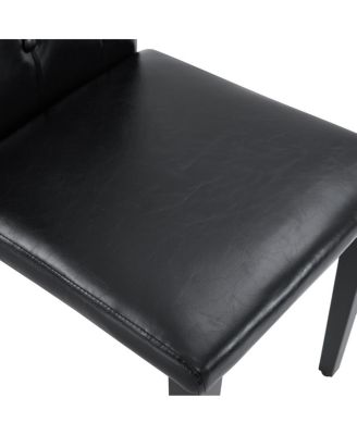 Streamdale Elegant PU Dining Chair with Ergonomic Buckle Backrest