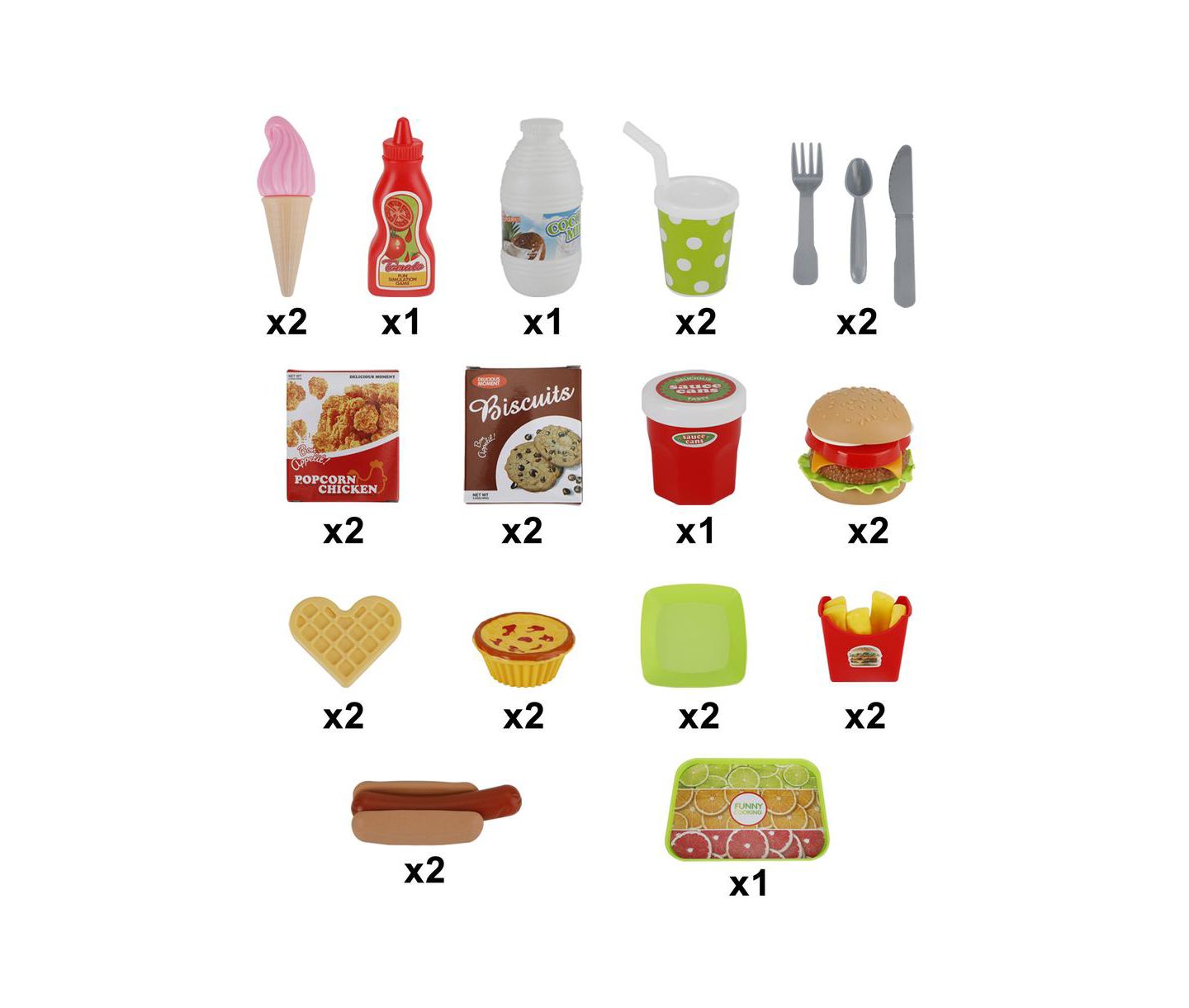 Детские игрушки Bruce & Shark Fast Food 30-Piece Play Set, от 3 лет — фото 7