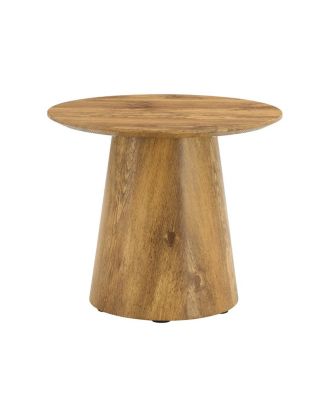 Wood Grain MDF Round Coffee Table - 19.6" D, 18.8" H